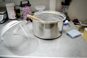Alegna Soap® Soap Making empty pot and shield Op-d-op visor